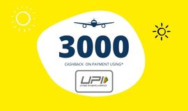 Pay using UPI to get up to 3000 cashback on flight ticket